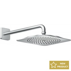 Shower head Wall-mounted 27x27 material: Brass, style: 1 spray, color: Chrome surface: Glossy Overhead showers