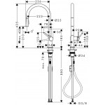 Kitchen tap Deck-mounted material: Brass With Pull-Out Spray 2 jets, color: Chrome surface: Glossy Deck-mounted Kitchen tap Deck-mounted material: Brass With Pull-Out Spray 2 jets, color: Chrome surface: Glossy Deck-mounted