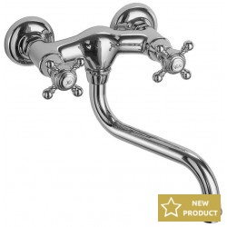 Kitchen tap Wall-mounted material: Brass, color: Chrome surface: Glossy Wall-mounted