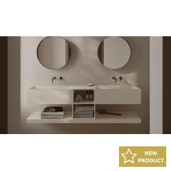 Shelves set 150x40x50 material: Solid Surface, color: White Shelves set