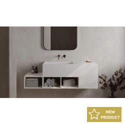 Washbasin Floor standing 90x40x40 material: Solid Surface, color: White surface: Matt Floor standing