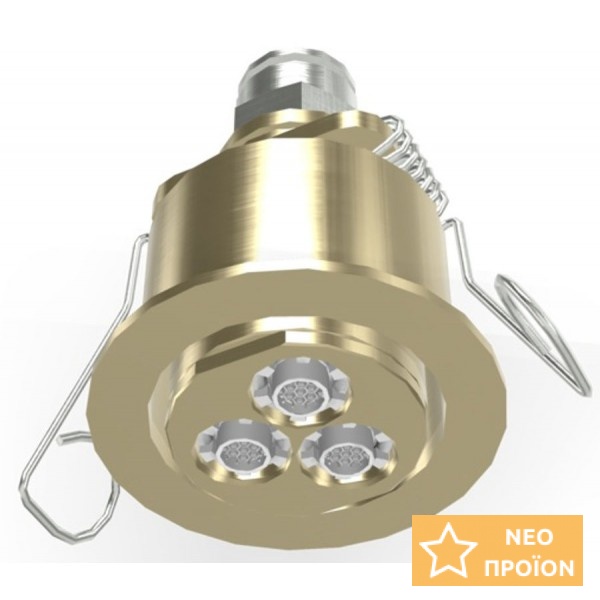Ντους (Jet) Flat Energy, Φ3,7cm, Brushed Champagne, χρώμα: Χρυσό από ορείχαλκο επιφάνεια: Βουρτσισμένη Ντους Ντους (Jet) Flat Energy, Φ3,7cm, Brushed Champagne, χρώμα: Χρυσό από ορείχαλκο επιφάνεια: Βουρτσισμένη Ντους