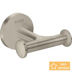 Άγκιστρο από ορείχαλκο διπλό Brushed Nickel, χρώμα: Χρωμέ επιφάνεια: Βουρτσισμένη Άγκιστρα