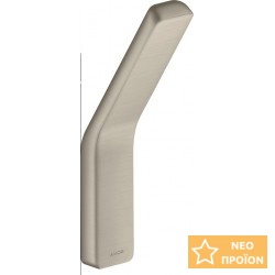 Άγκιστρο από ορείχαλκο μονό Brushed Nickel, χρώμα: Χρωμέ επιφάνεια: Βουρτσισμένη Άγκιστρα