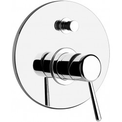 Shower tap Wall-mounted external part 2 way material: Brass mixer With plate without hand shower, hose and holder, color: Chrome surface: Glossy Wall-mounted - external part