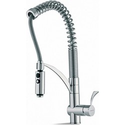 Kitchen tap Deck-mounted material: Brass With Pull-Out Spray 1 jet Elegant, color: Chrome surface: Glossy