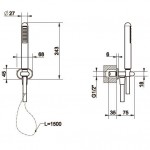 Shower head W/ hose, holder and outlet elbow 1 jet, color: Chrome surface: Glossy Hand showers Shower head W/ hose, holder and outlet elbow 1 jet, color: Chrome surface: Glossy Hand showers