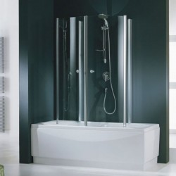 Καμπίνα μπανιέρας ορθογώνια 164x72x150 5mm / 6mm πτυσσόμενη 475, Crystal clear επιφάνεια: Γυαλιστερή, χρώμα: Χρωμέ Ορθογώνιες