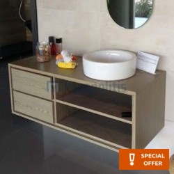 Βάση επίπλου χωρίς νιπτήρα 120x45x50 από ξύλο επίτοιχου τύπου, χρώμα: Καφέ Βάσεις επίπλου χωρίς νιπτήρα