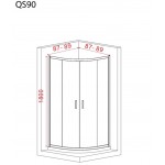 Καμπίνα μπανιέρας ημικυκλική 90x90x180 5mm συρόμενη επιφάνεια: Γυαλιστερή, χρώμα: Χρωμέ Starlet