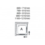 Shower enclosure Square 86,5x86,5x185 6mm sliding A90 (88,5-91,0), polished aluminium frames, transparent crystal glass surface: Glossy, color: Chrome Shower enclosure Square 86,5x86,5x185 6mm sliding A90 (88,5-91,0), polished aluminium frames, transparent crystal glass surface: Glossy, color: Chrome