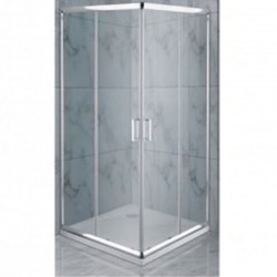 Shower enclosure Square 86,5x86,5x185 6mm sliding A90 (88,5-91,0), polished aluminium frames, transparent crystal glass surface: Glossy, color: Chrome Square