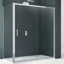 Καμπίνα ντουζιέρας ορθογώνια 104x78x195 6mm συρόμενη πλήρης 2P104 & F78, Crystal Clear, διάφανο κρύσταλλο επιφάνεια: Γυαλιστερή, χρώμα: Χρωμέ Ορθογώνιες