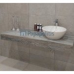 Πάγκος μπάνιου 135x50 από ξύλο επιφάνεια: Ματ, χρώμα: Ξύλο Γκρι Πάγκοι μπάνιου