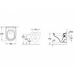 Σετ Λεκάνη επίτοιχη (κρεμαστή) υψηλής πίεσης + Κάλυμμα Wrapover με χείλος White Alpine 49x36 επιφάνεια: Γυαλιστερή, χρώμα: Λευκό Επίτοιχες ΥΠ