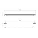 Towel 60cm Fixed material: Brass single, color: Chrome surface: Glossy Towel rails Towel 60cm Fixed material: Brass single, color: Chrome surface: Glossy Towel rails