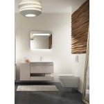 Wall-mounted toilet & toilet seat soft closing, style: Wrapover Aquablade hidden fixation 56,5x36 surface: Glossy, color: White Wall-mounted