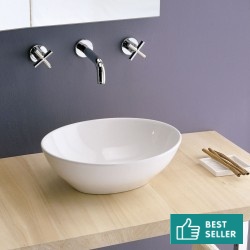 Νιπτήρας ελευθέρας τοποθέτησης 41x33,5x14 από πορσελάνη χωρίς οπή  χωρίς υπερχείλιση, χρώμα: Λευκό επιφάνεια: Γυαλιστερή