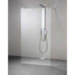 Shower enclosure Linear 113,8x202,5 8mm fixed 120 double entrance, Ideal Clean, 2 vertical brackets, transparent crystal glass surface: Glossy, color: Chrome Linear Shower enclosure Linear 113,8x202,5 8mm fixed 120 double entrance, Ideal Clean, 2 vertical brackets, transparent crystal glass surface: Glossy, color: Chrome Linear