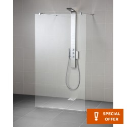 Καμπίνα ντουζιέρας ευθύγραμμη 113,8x202,5 8mm σταθερή 120, Ideal Clean, διάφανο κρύσταλλο επιφάνεια: Γυαλιστερή, χρώμα: Χρωμέ Ευθύγραμμες
