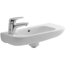 Washbasin Wall-mounted 50x22x12 With 1 bowl With hole on the left With overflow material: Porcelain, color: White surface: Glossy Wall-mounted