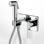 Bidet system Mixing 2 holes, Flush Mix material: Brass, color: Chrome surface: Glossy Wall-mounted bidet hand shower systems Bidet system Mixing 2 holes, Flush Mix material: Brass, color: Chrome surface: Glossy Wall-mounted bidet hand shower systems