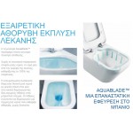 Wall-mounted toilet & toilet seat, style: Sandwich Aquablade hidden fixation Slim 53,5x36,5 surface: Glossy, color: White Wall-mounted