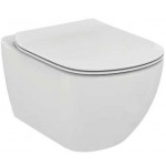 Wall-mounted toilet & toilet seat, style: Sandwich Aquablade hidden fixation Slim 53,5x36,5 surface: Glossy, color: White Wall-mounted