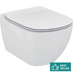 Wall-mounted toilet & toilet seat soft closing, style: Sandwich Aquablade hidden fixation Slim 53,5x36,5 surface: Glossy, color: White Wall-mounted