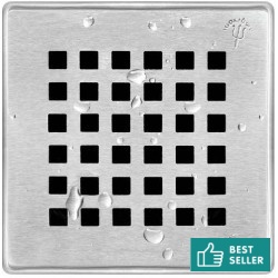 Grate & frame material: Inox 12x12, color: Chrome Shower drains