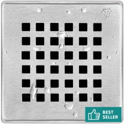 Σχάρα & Πλαίσιο από inox 12x12, χρώμα: Χρωμέ Σχάρες ντουζιέρας