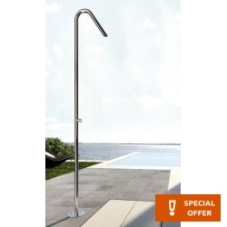 Στήλη ντους εξωτερικού χώρου από inox ύψος 244 cm, CS40, AISI 316, χρώμα: Χρωμέ επιφάνεια: Γυαλιστερή Εξωτερικού χώρου