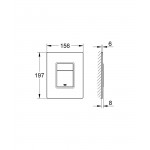 Flush wall plates for concealed cistern crystal glass dual flush valve material: Crystal Pneumatic, color: Chrome surface: Glossy Flush plates