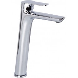 Wash basin tap Deck-mounted for free-standing washbasin material: Brass mixer With push-open waste set, color: Chrome surface: Glossy