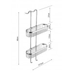 Sponge box material: Brass Double Hanging, color: Chrome surface: Glossy Shower baskets