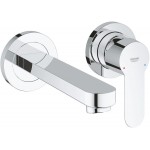 Wash basin tap Wall-mounted concealed - complete set 2 holes material: Brass Without waste 17,1cm, color: Chrome surface: Glossy Wall-mounted - external part