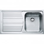 Νεροχύτης ανοξείδωτος 86x50 από inox επιφάνεια: Λεία ματ με πάγκο αριστερά ένθετος 1 γούρνα, χρώμα: Χρωμέ Ανοξείδωτοι
