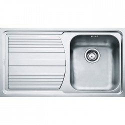 Νεροχύτης ανοξείδωτος 86x50 από inox επιφάνεια: Λεία ματ με πάγκο αριστερά ένθετος 1 γούρνα, χρώμα: Χρωμέ Ανοξείδωτοι