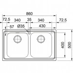 Νεροχύτης ανοξείδωτος 86x50x20,7 από inox επιφάνεια: Λεία ματ χωρίς πάγκο ένθετος 2 γούρνες Stainless Steel Brushed, χρώμα: Χρωμέ Ανοξείδωτοι Νεροχύτης ανοξείδωτος 86x50x20,7 από inox επιφάνεια: Λεία ματ χωρίς πάγκο ένθετος 2 γούρνες Stainless Steel Brushed, χρώμα: Χρωμέ Ανοξείδωτοι