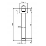 Arm 15cm Ceiling-mounted material: Brass, color: Chrome surface: Glossy Shower arms Arm 15cm Ceiling-mounted material: Brass, color: Chrome surface: Glossy Shower arms