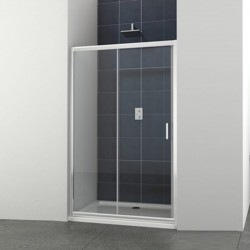 Καμπίνα ντουζιέρας ευθύγραμμη 128,5x185 6mm συρόμενη για εσοχή S30, διάφανο κρύσταλλο επιφάνεια: Γυαλιστερή, χρώμα: Χρωμέ Ευθύγραμμες