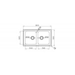 Sink Stainless (Steel) 86x50 material: Inox surface: Glossy free nested 2 cabinet 2B, color: Chrome Stainless steel Sink Stainless (Steel) 86x50 material: Inox surface: Glossy free nested 2 cabinet 2B, color: Chrome Stainless steel