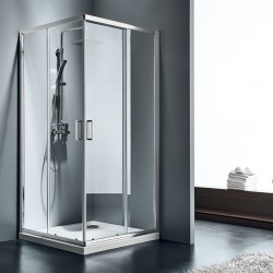 Shower enclosure Square 70x70x180 5mm sliding surface: Glossy, color: Chrome Square