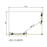 Shower enclosure Rectangle 100x70x180 5mm sliding clear glass surface: Glossy, color: Chrome Rectangular