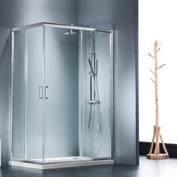 Καμπίνα ντουζιέρας ορθογώνια 100x70x180 5mm συρόμενη clear glass επιφάνεια: Γυαλιστερή, χρώμα: Χρωμέ Ορθογώνιες