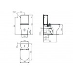 Σετ Λεκάνη επιδαπέδια ΧΠ (χαμηλής πίεσης) + Καζανάκι + Κάλυμμα soft closing Aquablade Sandwich slim εφαπτόμενη πίσω σιφώνι P 66,5x36,5 επιφάνεια: Γυαλιστερή, χρώμα: Λευκό Επιδαπέδιες ΧΠ