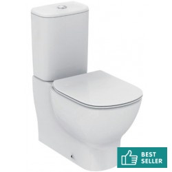 Σετ Λεκάνη επιδαπέδια ΧΠ (χαμηλής πίεσης) + Καζανάκι + Κάλυμμα soft closing Aquablade Sandwich slim εφαπτόμενη πίσω σιφώνι P 66,5x36,5 επιφάνεια: Γυαλιστερή, χρώμα: Λευκό Επιδαπέδιες ΧΠ