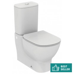 Σετ Λεκάνη επιδαπέδια ΧΠ (χαμηλής πίεσης) + Καζανάκι + Κάλυμμα Aquablade Sandwich slim εφαπτόμενη πίσω σιφώνι P 66,5x36,5 επιφάνεια: Γυαλιστερή, χρώμα: Λευκό