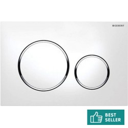 Πλακέτα εντοιχιζόμενου καζανακίου από ABS διπλής ενέργειας μηχανικά, χρώμα: Λευκό επιφάνεια: Γυαλιστερή Πλακέτες