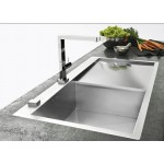 Sink Stainless (Steel) 100x51,2 material: Inox surface: Matt right Slim top / Flushmount 1 bowl, color: Chrome Stainless steel